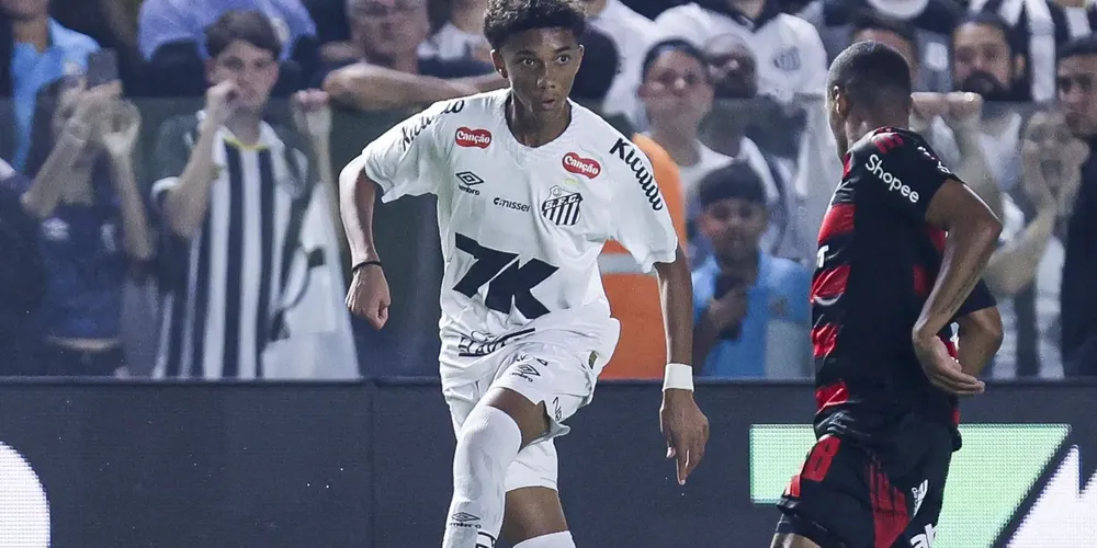 Robinho Jr durante Santos x Flamengo