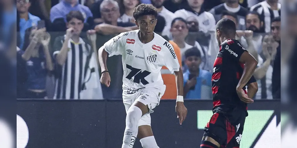 Robinho Jr durante Santos x Flamengo