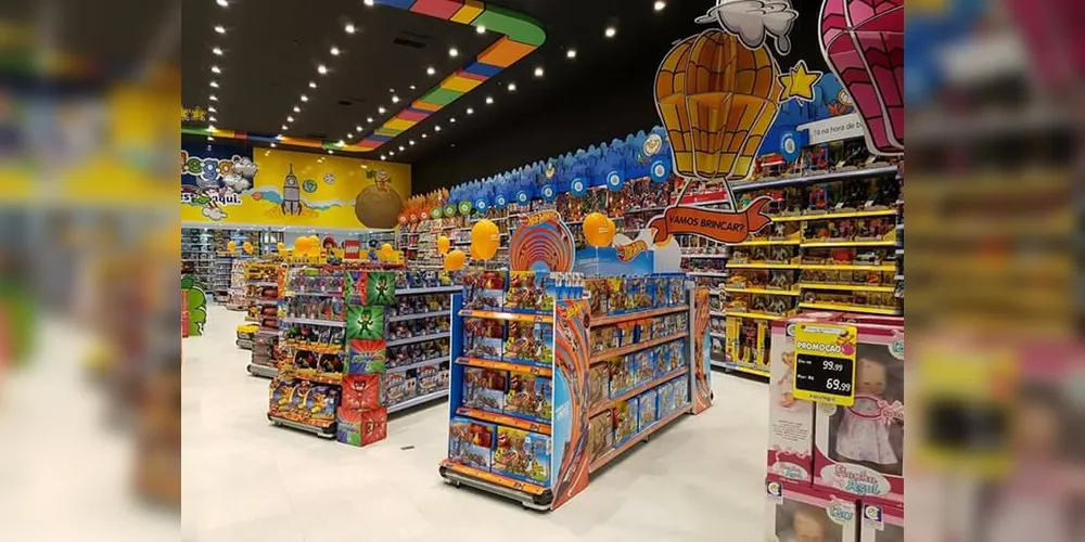Loja de brinquedos foi anunciada pelo Plaza Campos Gerais, em Ponta Grossa.