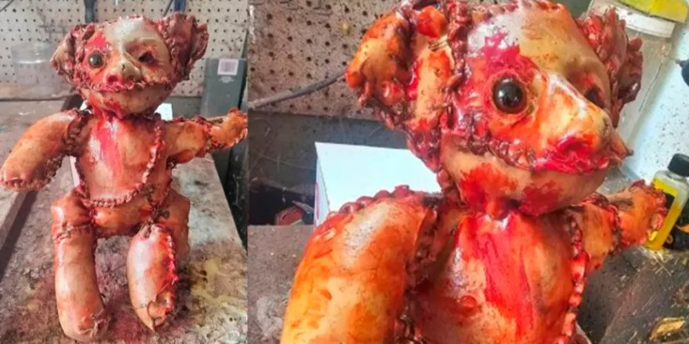 Urso com falsa pele humana chama atenção pela aparência