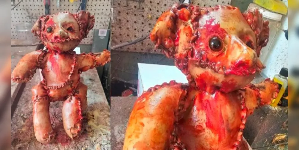 Urso com falsa pele humana chama atenção pela aparência