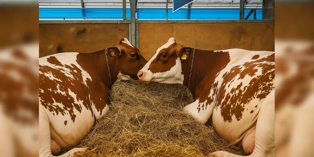 As raças Holandesa e Jersey, presentes no evento, recebem alimentação balanceada, banhos diários e tratamento de 'princesa'