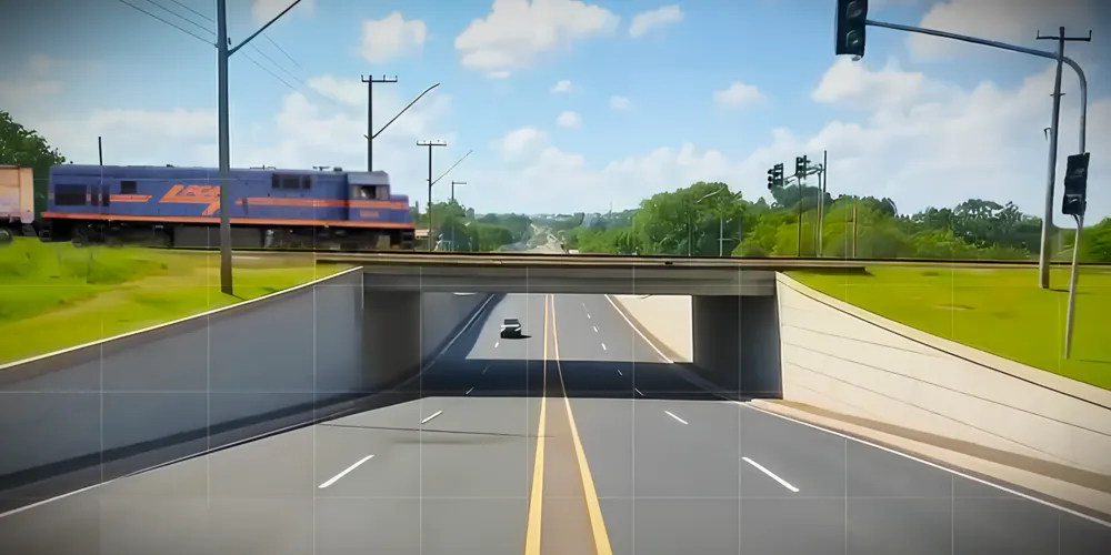 Veja como ficará o viaduto onde a linha-férrea passará por cima