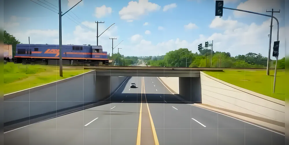 Veja como ficará o viaduto onde a linha-férrea passará por cima