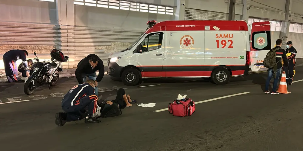 A vítima foi atendida por equipe do Samu