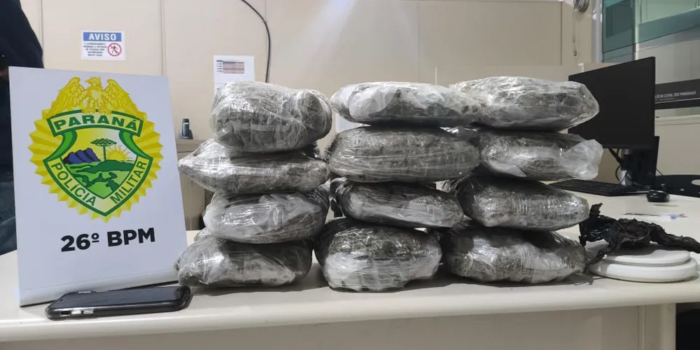 No local, os policiais localizaram a suspeita e realizaram a verificação da bagagem