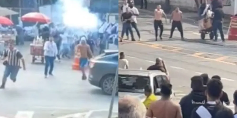 A confusão aconteceu antes da partida iniciar