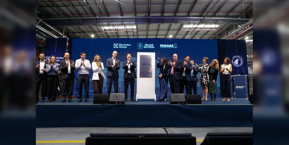 O governador Carlos Massa Ratinho Junior participa da inauguração da fábrica da Eletrolux