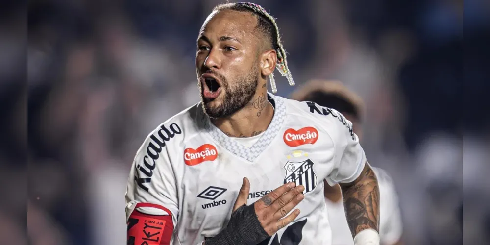 Neymar marcou o gol da vitória do Santos contra o Flamengo