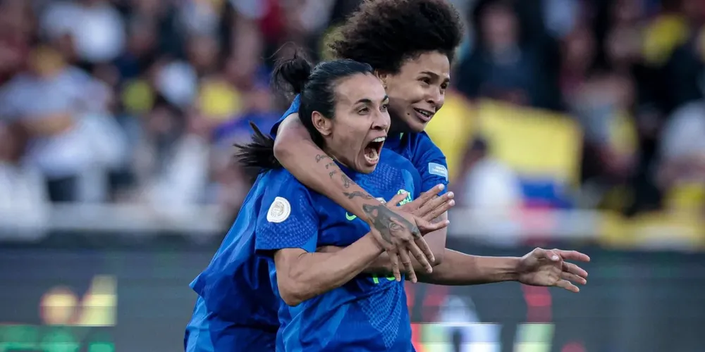 Comemoração da Marta no gol de empate na final da Copa América Feminina