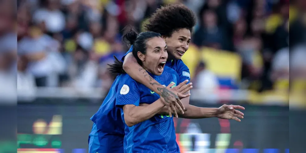 Comemoração da Marta no gol de empate na final da Copa América Feminina