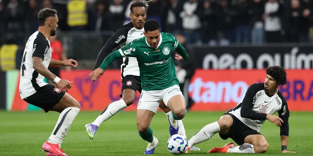 Foto do último Corinthians e Palmeiras, onde o Timão venceu por 1 a 0