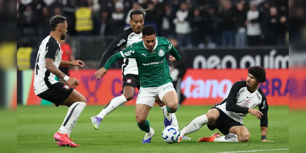 Foto do último Corinthians e Palmeiras, onde o Timão venceu por 1 a 0