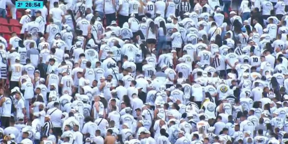 A torcida do Santos protestou contra a equipe