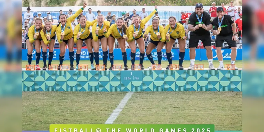 O Brasil surpreendeu ao faturar a medalha de ouro na disputa masculina e feminina de punhobol