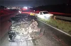 Colisão traseira deixa motorista ferido na BR-376, em Ponta Grossa