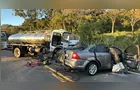 Acidente grave: Carro colide com caminhão e deixa uma pessoa morta na PR-487