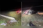 Motorista perde controle da direção e atinge poste na PR-340 em Tibagi