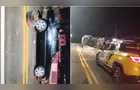 Motorista sofre ferimentos moderados após carro capotar na PR-459