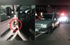 Agentes de trânsito flagram motorista dirigindo com lata de cerveja na mão em PG