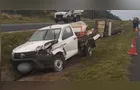 Motorista fica ferido após carro atingir canteiro da PR-151 em Piraí do Sul
