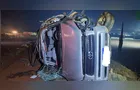 Motorista fica ferido após carro capotar na PR-466 em Guarapuava