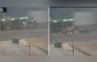Motociclista colide na traseira de caminhão estacionado em PG; veja vídeo