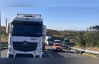 Homem fica ferido em colisão entre caminhões na PR-340 em Telêmaco