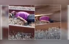 Homem deita em trilho e trem passa por cima para participar de trend