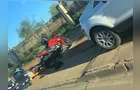 Motorista abre porta e motociclista acaba batendo em carro em PG