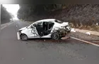Caminhão colide na lateral de carro e deixa quatro pessoas feridas em São Mateus do Sul