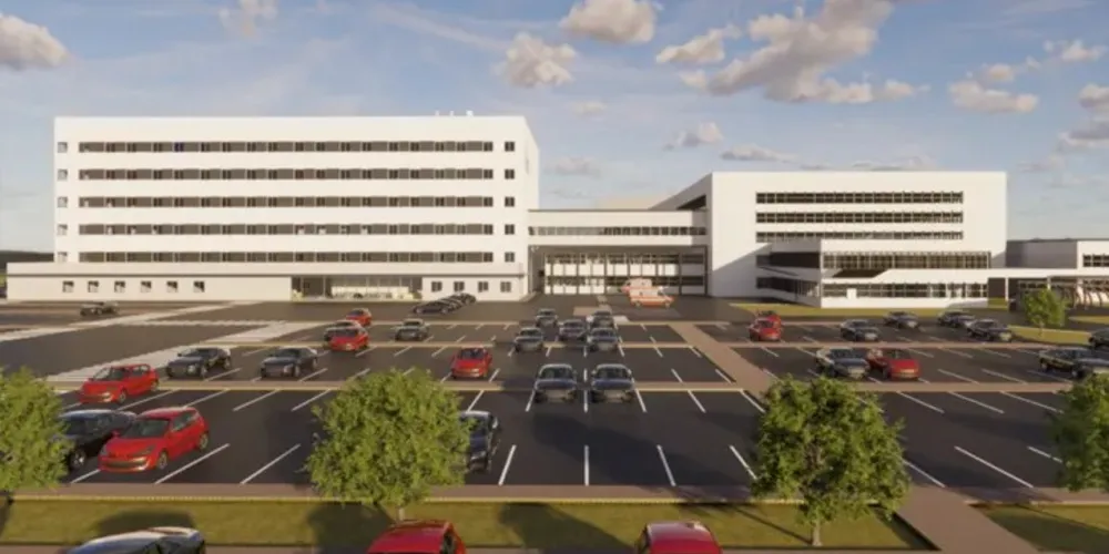 A nova torre do Hospital Universitário da Universidade Estadual de Ponta Grossa (HU-UEPG) é um projeto de R$ 107 milhões, o maior da história do município