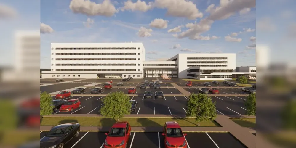 A nova torre do Hospital Universitário da Universidade Estadual de Ponta Grossa (HU-UEPG) é um projeto de R$ 107 milhões, o maior da história do município