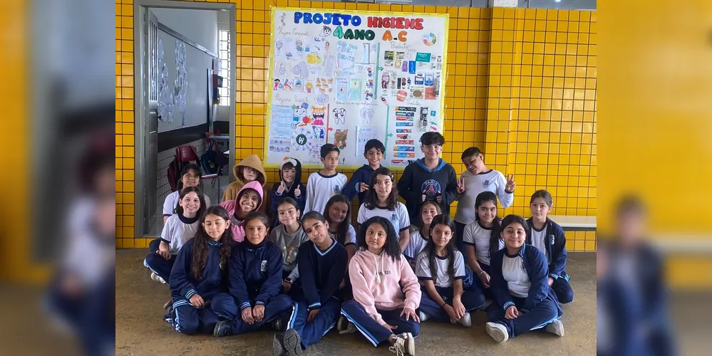 Estudantes expuseram 'mural' com informações preciosas sobre a higiene