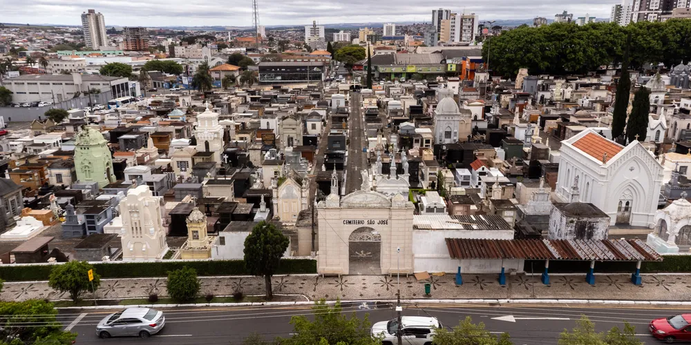 Vista aérea do Cemitério São José