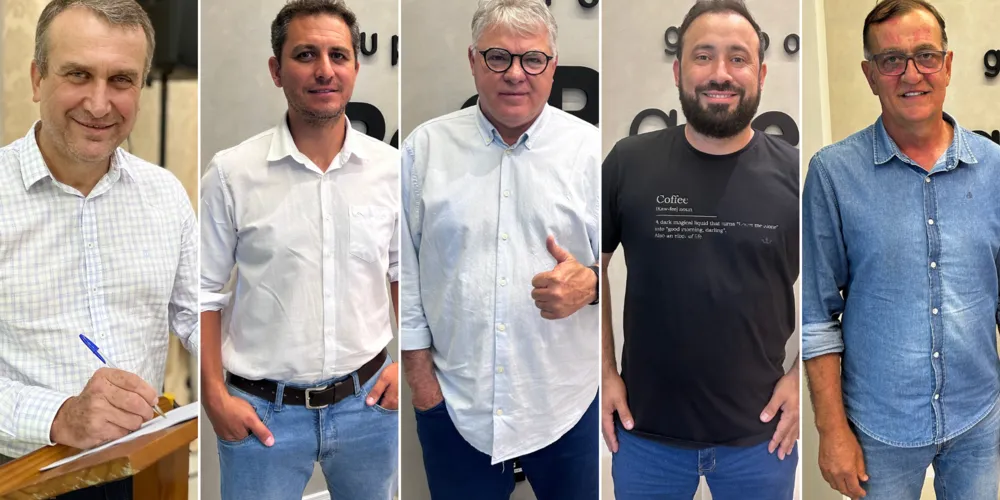 Os prefeitos Irani Barros, Douglas Modesto, Altamir Sanson, Henrique Carneiro e Rildo Leonardi apresentaram as demandas