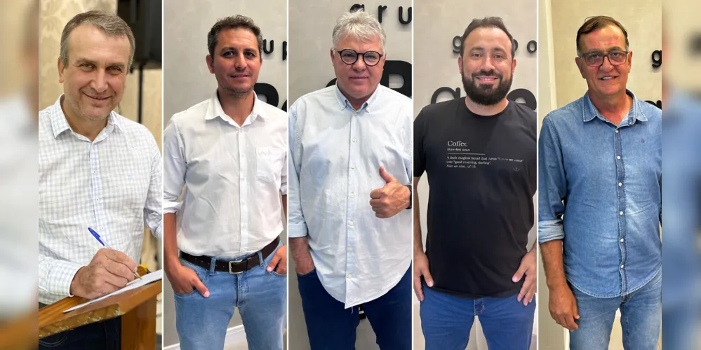 Os prefeitos Irani Barros, Douglas Modesto, Altamir Sanson, Henrique Carneiro e Rildo Leonardi apresentaram as demandas