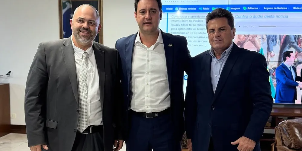 Artagão Junior, Ratinho Junior e Denilson Baitala estiveram reunidos