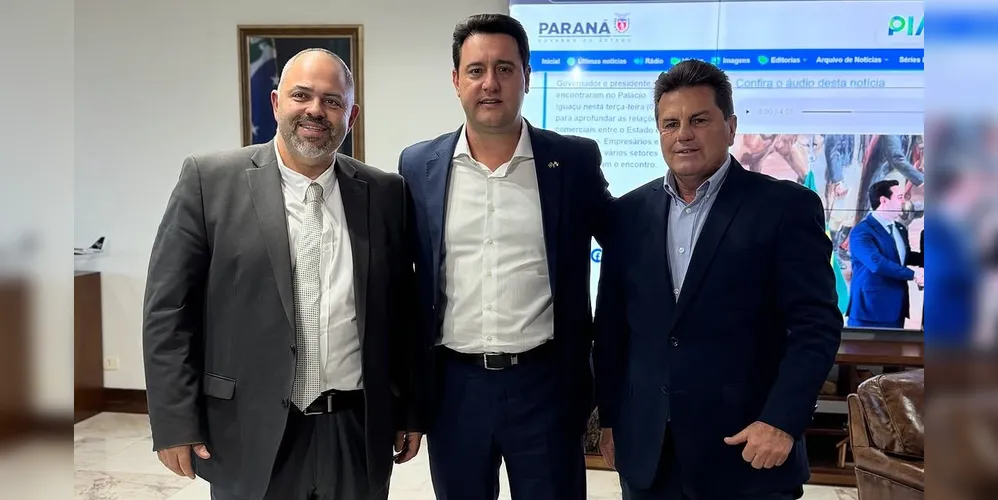 Artagão Junior, Ratinho Junior e Denilson Baitala estiveram reunidos