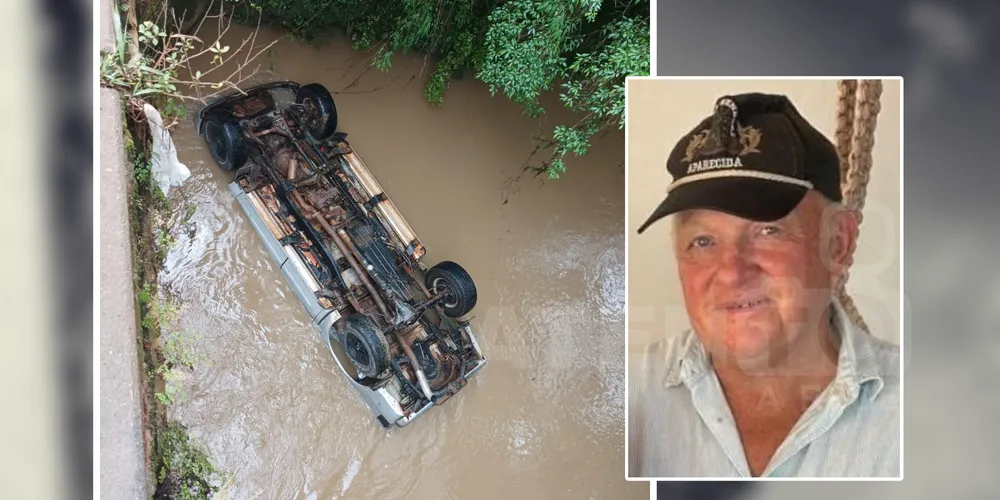 A caminhonete de Francisco ficou submersa em um rio