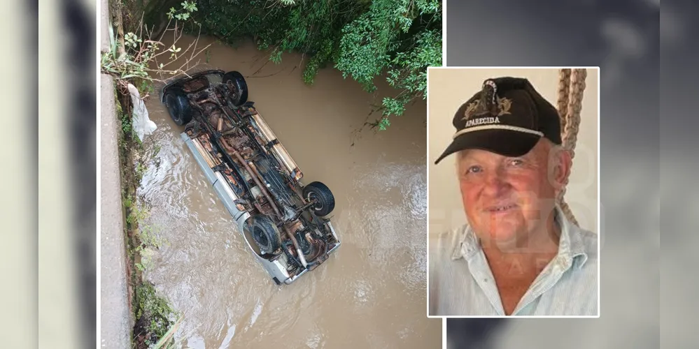 A caminhonete de Francisco ficou submersa em um rio