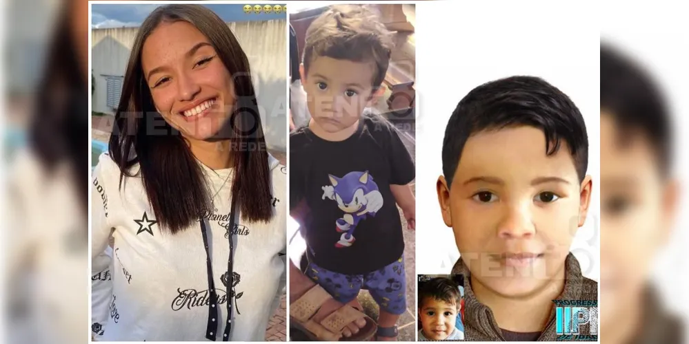 Na imagem: Ísis Vitória, desaparecida desde 2024, Arthur da Rosa Carneiro, desaparecido desde a última quinta-feira, e Luiz Felipe, desaparecido desde 2017