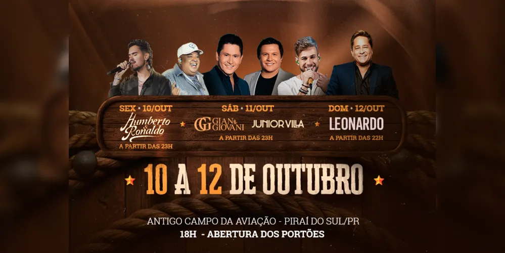 Além das apresentações musicais, o evento contará com as tradicionais montarias em touros do Circuito de Rodeio - Duelo de Gigantes