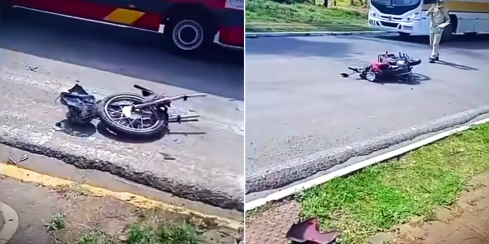 Após a colisão, veículo partiu ao meio