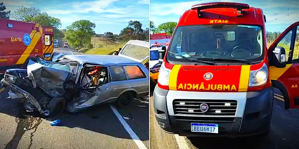 Parte da frente da 'Belina' ficou destruída