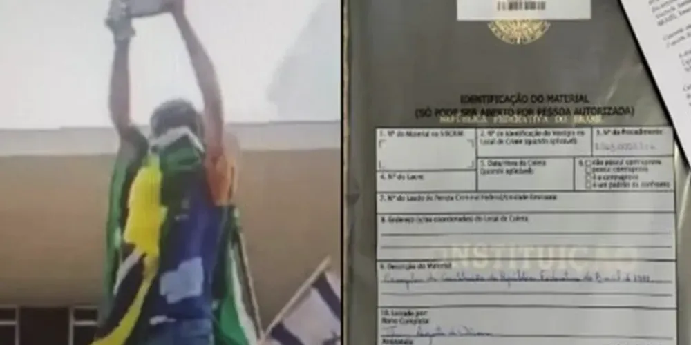 Indivíduo apareceu erguendo o documento em vídeo no 08/01.