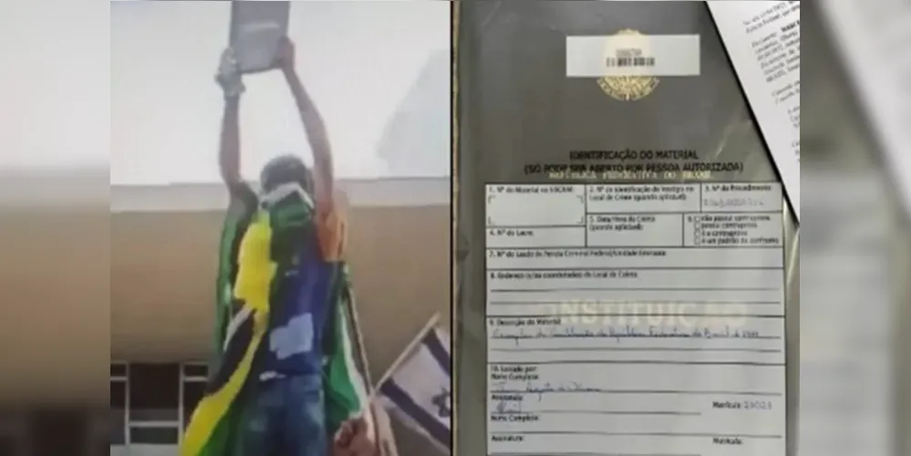 Indivíduo apareceu erguendo o documento em vídeo no 08/01.