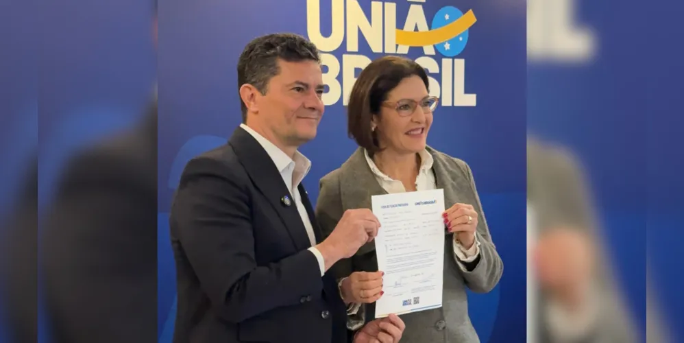 Cristina Graeml e Sergio Moro em evento do União Brasil