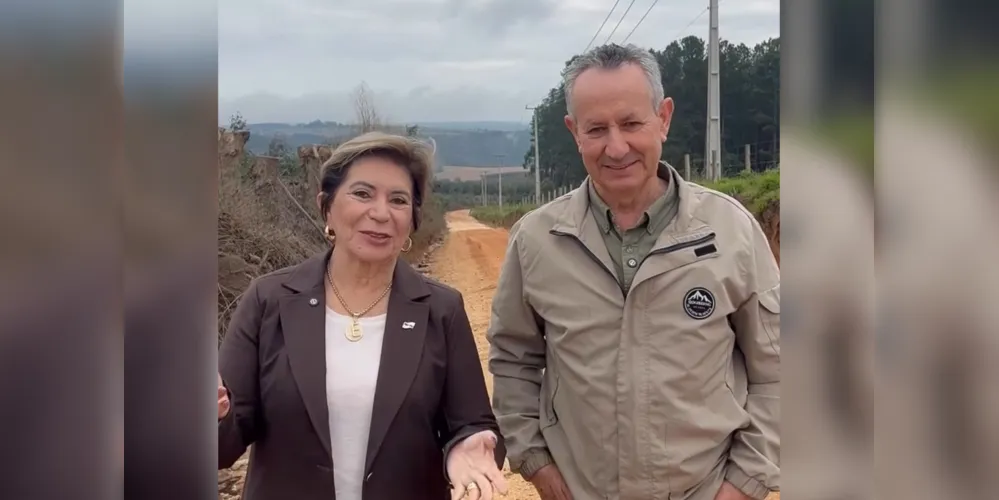 Prefeita Elizabeth Schmidt (União) e o secretário Municipal Izaltino Cordeiro
