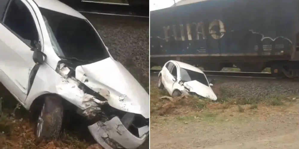 Veículo ficou parcialmente destruído